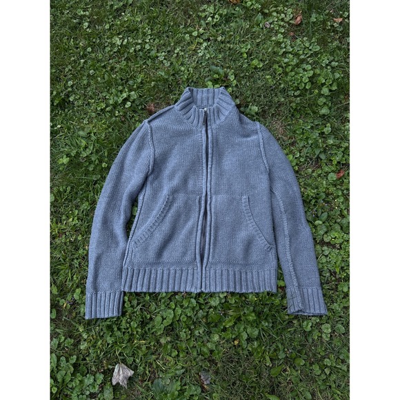 Filson Full Zip Sweater Knit Cardigan Women's Gray Size M Mock Neck - Picture 1 of 9